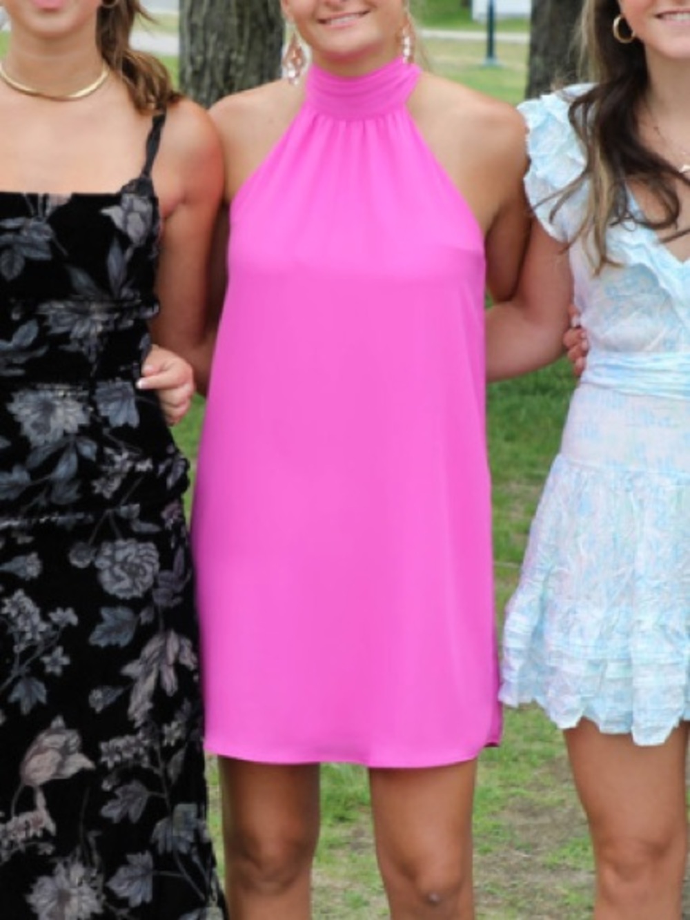 Bright Pink Halter Neck Dress